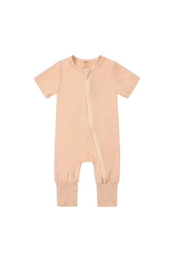Baby Jumper July 4Th Baby Rompers Footless Pajamas Zipper Short Sleeve Sleeper Jumpsuit 12-18 Months