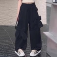 thumbnail image 1 of SNKSDGM Back-to-School Girls Cargo Pants Elastic Waist Casual Joggers with Multiple Pockets for Outdoor Daily Wear 6-13 Years, 1 of 3