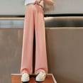 thumbnail image 1 of SNKSDGM Back-to-School Girls Corduroy Pants High Waist Wide Leg Casual Trousers with Pockets Soft Comfortable Ribbed Knit Long Bottoms for Kids, 1 of 5