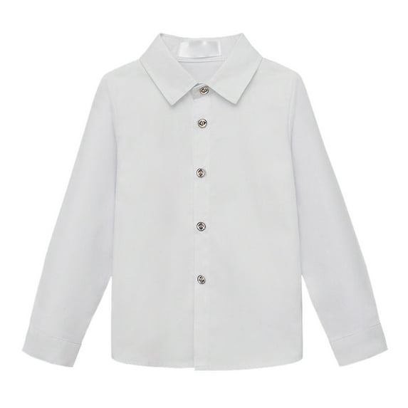 SNKSDGM Boys Button down Shirt Size 12-14 Youth Boys' Long Sleeve Solid Button down Casual Long Sleeves Dress Shirts 4-5 Years