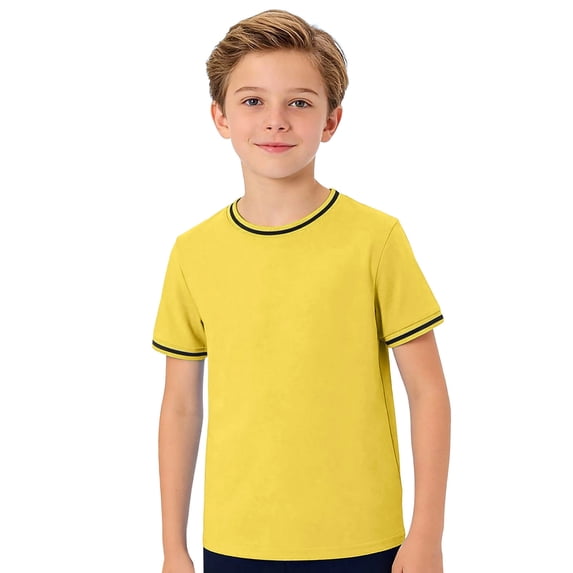 SNKSDGM Boys Crew Neck Short Sleeve T-Shirt Casual Summer Fashion Top for Kids 5-14 Years 11-12 Years