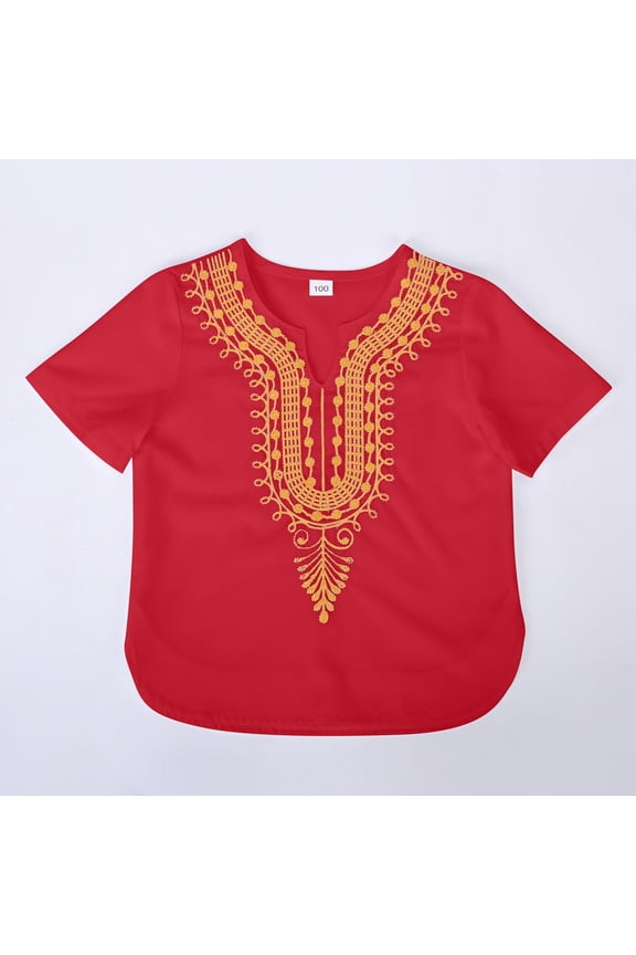Boys Dress Shirts 14-16 Kids African Classic Childrens Dashiki Casual Loose Shirt Outfits Boys Girls 4-5 Years