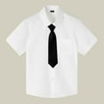 thumbnail image 1 of SNKSDGM Boys Dress Shirts with Tie Size 18 Children's Short Sleeved Boys Summer Short Sleeved White Shirt Watch Performance Clothes Pure White Shirt 100, 1 of 2