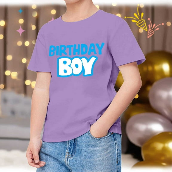 SNKSDGM Boys Dress Shirts with Tie Size 18 Shirts for Teen Kids Boy Child Short Sleeve Happy Brithday Prints T Shirt Trendy Boy Fans Present Tops 12-13 Years