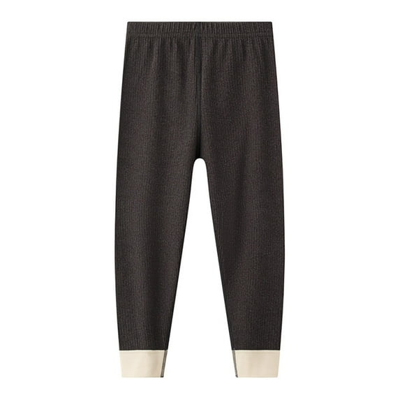 SNKSDGM Cargo Pants for Girls 10-12 Unisex Kids Boys Girls Winter Warm Solid Ribbed Sweatpants Jogger 1-2 Years