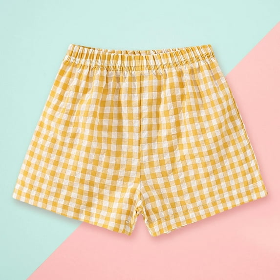 SNKSDGM Cargo Pants for Girls Camo Girls Plaid Casual Shorts Little Girls Wear Light Summer Pants 5-6 Years