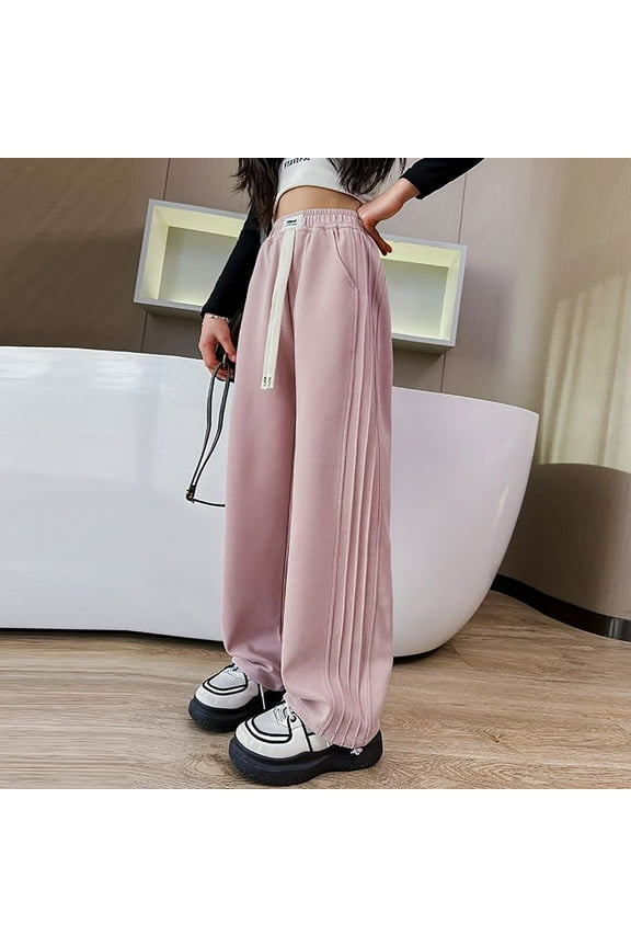 Cargo Pants for Girls Kids Girls Pants Athletic Active Jogger Pants Sweatpants Open Bottom Long Trousers 5-6 Years