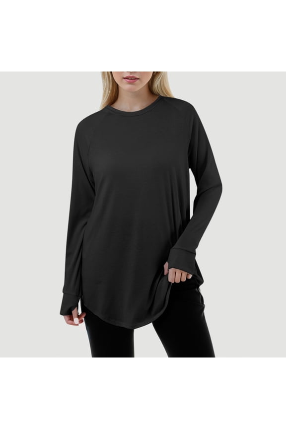 Casual Easter Shirts Business Casual Tops for Women Collar Women Casual Fashion Solid Color Loose Round Neck Long Sleeve Raglan Sleeve T Shirt Top off The Shoulder Tops for Women Sexy