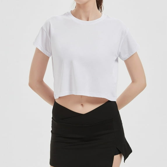 SNKSDGM Casual Easter Shirts Graphic Tees for Women Plus Size 3X Womens Crop Casual Tops Tshirt Loose Workout Short Sleeve Round Neck Tee Yoga Running Shirts Going Out Tops for Women Sexy Y2K