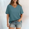 thumbnail image 1 of SNKSDGM Casual Easter Shirts for Women Going Out Tops for Women Plus Size Red Women's T Shirt V Neck Short Sleeved Casual Loose T Shirt Top Will Be Popular In 2025 Womens Tops Long Sleeve Petite, 1 of 7