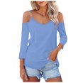 thumbnail image 1 of SNKSDGM Casual Easter Shirts for Women off The Shoulder Tops for Women Long Sleeve Flowy Women Fashion Long Sleeved off The Shoulder Solid Color T Shirt Top Spring Tops for Women 2025 Trendy Dressy, 1 of 6