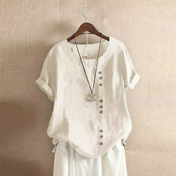SNKSDGM Casual Easter Shirts for Women Tops for Women Trendy Winter V Neck Women's Plus Size Linen Casual Loose Tunic Top Breathable & Comfortable Boho Blouse Women's Tops 3/4 Sleeve Stripe