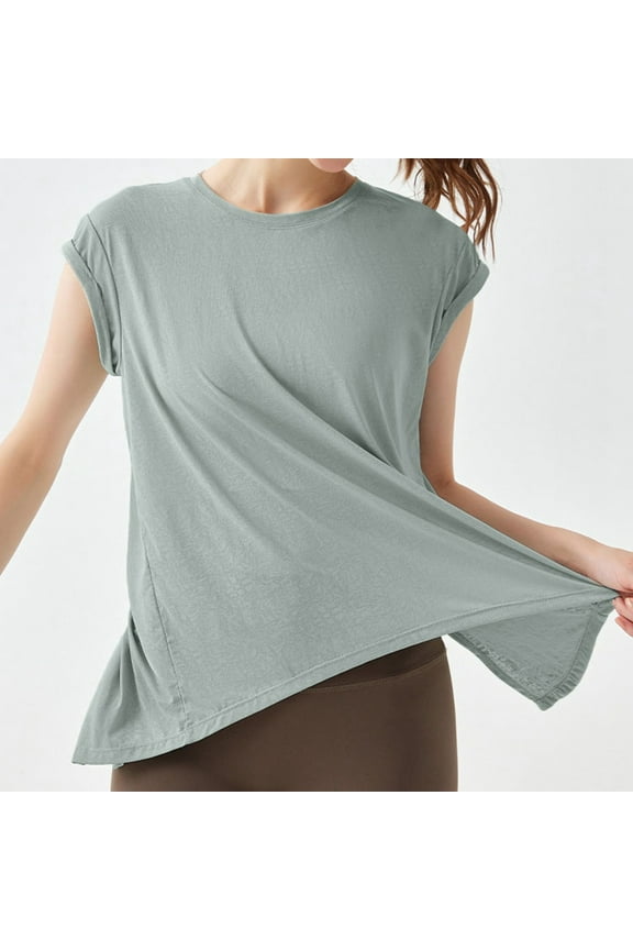 Casual Tops for Women Long Sleeve V Neck Women's Covering Quick Drying Sports Top Sweat Absorbing Short Sleeved Yoga Suit Loose Yoga Cover up off The Shoulder Tops for Women Dressy