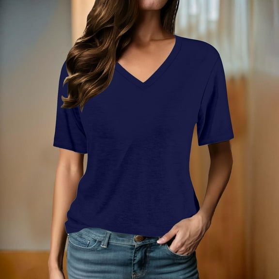 SNKSDGM Easter Shirt Shirts for Women Trendy Plus Women's Letter Print Loose Long Sleeve V Neck T Shirt Shirts for Women Graphic Tees Long Sleeve