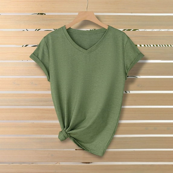 SNKSDGM Easter Shirts Graphic Tees for Women Plus Size 4X Women's Stylish Solid Color Top Loose V Neck T Shirt Graphic Tees for Women Y2K Vintage