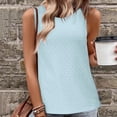 thumbnail image 1 of SNKSDGM Female Beach Tank Tops for Women Sexy Ribbed Tank Tops for Women Built in Bra Pack Tank Tops for Women Sleeveless Eyelet Shirts High Crew Neck Cute Summer Loose fit Top S, 1 of 6