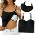 thumbnail image 1 of SNKSDGM Female Black Tank Top Woman 3Xl Spaghetti Strap Tank Top Cropped Shelf Bra Camisoles Adjustable Spaghetti Strap Tank Tops Basic Layer One Size, 1 of 4