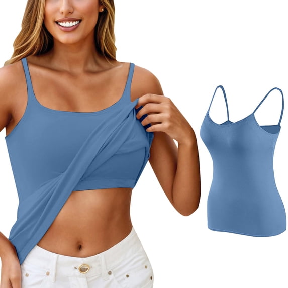 SNKSDGM Female Black Tank Top Woman Undershirt Summer Tank Tops for Women 2025 Vacation Ladies' Rims Bra Strap Vest with Chest Pad and Small Inner Tube Top
