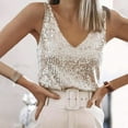 thumbnail image 1 of SNKSDGM Female High Neck Tank Tops for Women Pack Lace Tank Tops for Women Pack Women's Sequin V Neck Tank Top Glittering Evening Wear with Straps Xxl, 1 of 4