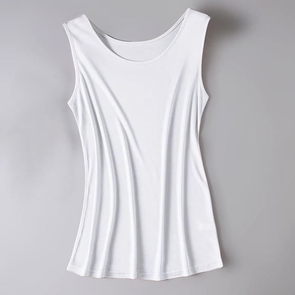 SNKSDGM Female Lace Tank Tops for Women Y2K Plus Womens White Tank Top Dressy Womens Silk Tank Tops/ Silk Sleeveless Blouses/Summer Real Silk Sleeveless T Shirt L