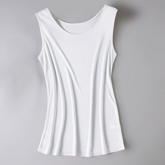 SNKSDGM Female Lace Tank Tops for Women Y2K Plus Womens White Tank Top Dressy Womens Silk Tank Tops/ Silk Sleeveless Blouses/Summer Real Silk Sleeveless T Shirt L