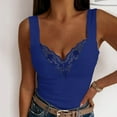 thumbnail image 1 of SNKSDGM Female Lace Tank Tops for Women Green Ribbed Tank Tops for Women Workout Womens Lace V Neck Vest Solid Sleeveless Casual Tank Blouse Tops Xl, 1 of 4