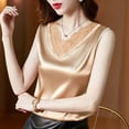 thumbnail image 1 of SNKSDGM Female Long Tank Tops for Women Workout Womens White Tank Top Athletic Summer 2025 V Neck Vest Women's Suit with Large Size Satin Design Feeling Wear Bottom Jacket Xxl, 1 of 8