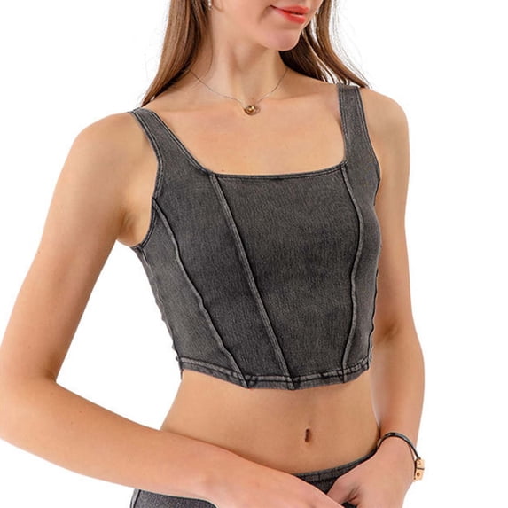 SNKSDGM Female Racerback Tank Tops for Women Cotton Summer Tank Tops for Women Cropped Women's Yoga Stretch U Back Tank Top Fitness Vest for Workout Xl