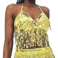 thumbnail image 1 of SNKSDGM Female Racerback Tank Tops for Women Plus Size Square Neck Tank Top Women Yellow Women's Belly Dance Sequin Bra Tassel Clothing Tops A, 1 of 8