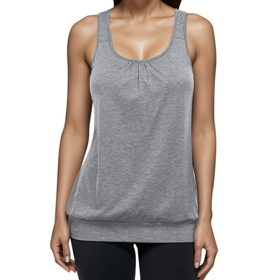 SNKSDGM Female Ribbed Tank Tops for Women Workout Tank Top for Women Plus Size 2X Womens Racerback Tank Tops Workout Gym Exercise Athletic Yoga Tops Fitness Loose Sleeveless Shirts Vests M