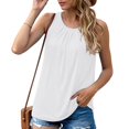 thumbnail image 1 of SNKSDGM Female Seamless Tank Tops for Women Pack Plus Size Spaghetti Strap Tank Tops for Women Women's Solid Color Round Neck Sleeveless Pleated Loose Casual Shirt Back Closed Vest Top Xl, 1 of 6