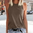 thumbnail image 1 of SNKSDGM Female Spaghetti Strap Tank Top Crop Built in Bra Ribbed Tank Tops for Women Small Round Neck Ladies Solid Color Vest Sleeveless Summer T Shirt Round Neck Top Xxl, 1 of 3