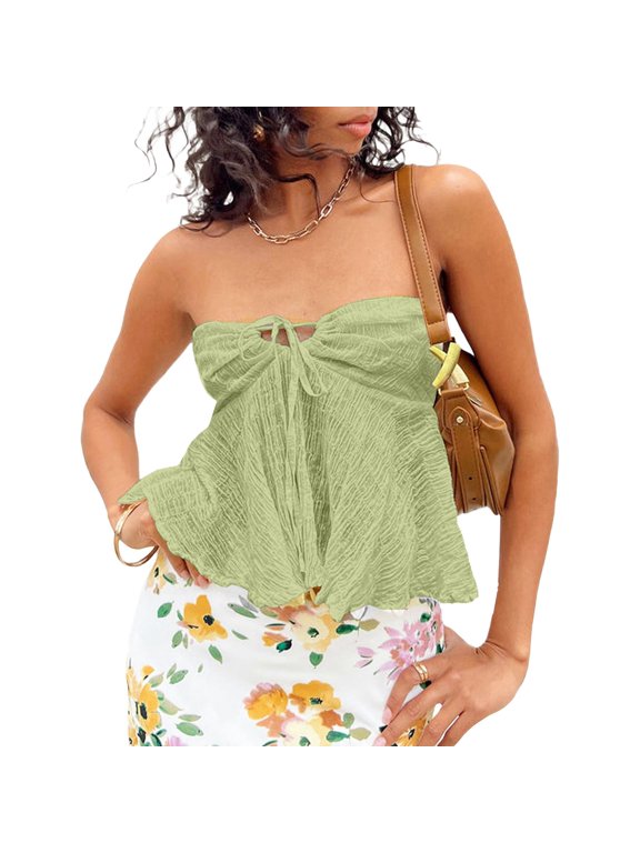 Female Square Neck Tank Top Women Womens Tank Tops Plus Size Graphic Women Tube Top Summer off Shoulder Strapless Top Bandeau Top off Shoulder Top S