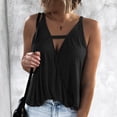thumbnail image 1 of SNKSDGM Female Tank Top for Women with Built in Bra Breathable Tank Top for Women Plus Size 3X Women V Neck Wrap Tank Top Sleeveless Top Solid Color Loose Basic Tank Top S, 1 of 5