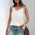 thumbnail image 1 of SNKSDGM Female Tank Top for Women Cropped Cotton Womens Tank Tops Loose fit with Built in Bra Summer V Neck Tank Tops for Women Silk Satin Summer Sleeveless Camisole Straps Top L, 1 of 3