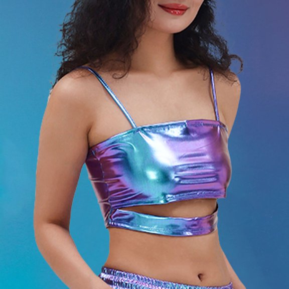 SNKSDGM Female Tank Top for Women Loose fit Navy Womens Ribbed Tank Top Xxl Women's Leather Top Up Performance Dress Nightclub Sexy Leather Top Up S