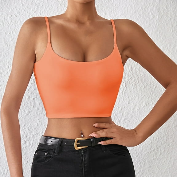 SNKSDGM Female Tank Tops for Women Pack Crop Tank Tops for Women Hit Product Spring and Summer Sexy Crop Strap Back Heart Inner Wear for Women Outerwear Top Xs