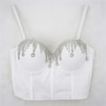 thumbnail image 1 of SNKSDGM Female V Neck Tank Tops for Women Dressy Ribbed Tank Tops for Women Athletic Sexy Deep V with Encrusted Shape and Shape Sexy Hot Girl Nightclub Top L, 1 of 3