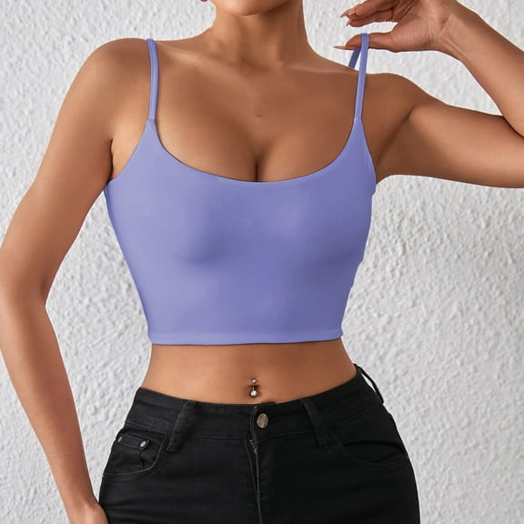 SNKSDGM Female Women T Shirts Tank Tops for Women Hit Product Spring and Summer Sexy Crop Strap Back Heart Inner Wear for Women Outerwear Top Xs