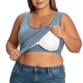 thumbnail image 1 of SNKSDGM Female Women's Tank Tops 3X Ribbed Tank Tops for Women Cropped Built in Bra Shelf Bra Camisoles Adjustable Spaghetti Strap Tank Tops Basic Layer, 1 of 7