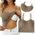thumbnail image 1 of SNKSDGM Female Women's Tank Tops with Built in Bra Long Spaghetti Strap Tank Top Cropped Shelf Bra Camisoles Adjustable Spaghetti Strap Tank Tops Basic Layer One Size, 1 of 4