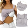 thumbnail image 1 of SNKSDGM Female Women's Tank Tops Loose fit Cotton Women Tank Tops Plus Size Shelf Bra Camisoles Adjustable Spaghetti Strap Tank Tops Basic Layer One Size, 1 of 5