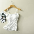 thumbnail image 1 of SNKSDGM Female Womens Tank Tops Cotton Loose fit Women's Tank Tops with Built in Bra Crop Women Rimless Brat Integrated with Chest Pads Flat Sling Solid Color Vest Bottoming Shirt S, 1 of 3