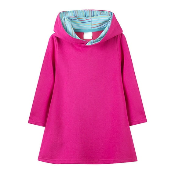 SNKSDGM Flower Girl Dresses Hooded Sweatshirt Dress for Girls New Pure Color School Dress for Spring and Autumn 6-7 Years Dresses for Girls 12-14 Trendy