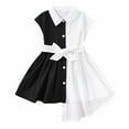 thumbnail image 1 of SNKSDGM Flower Girl Dresses Summer Children's Color Matching Sleeveless Irregular Black White Dress for Children Aged 1 To 6 2-3Years Girls Holiday Dress Size 8 White, 1 of 7