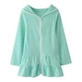 thumbnail image 1 of SNKSDGM Flower Girl Dresses for Wedding Child Girls Swim Cover up Kids Swimsuit Coverup Zip up Beach Bathing Suit Hooded Absorbent Bathrobe Beach Dress 7-8 Years Red Dress for Girls Size 14-16 Long, 1 of 9