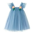 thumbnail image 1 of SNKSDGM Flower Girl Dresses for Wedding Toddler Girls Fly Sleeve Floral Tulle Holiday Party Dress Dance Party Princess Dresses Clothes 18-24 Months Dresses for Girls 14-16, 1 of 6