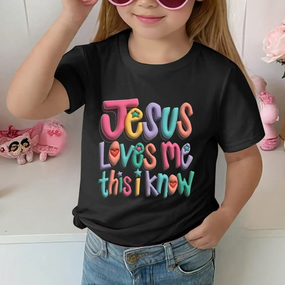 SNKSDGM Fourth of July Girls T Shirts Children's Casual Short Sleeved T Shirt Day Letter Print Round Neck T Shirt Shirts for Girls 130