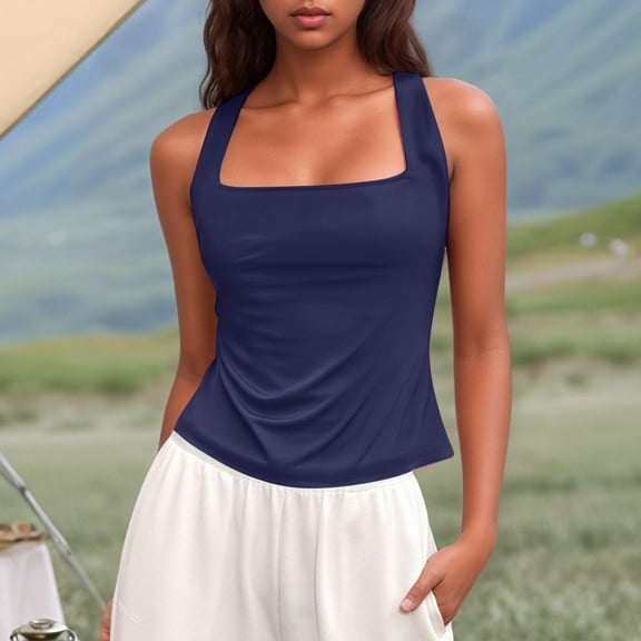 SNKSDGM Fourth of July Striped Tank Top Women Women's Plus Tube Tops for Women Women's Slim Fit Summer Tank Top Casual Sleeveless for Daily Wear