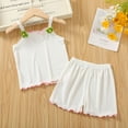 thumbnail image 1 of SNKSDGM Girls Baby Girl Outfits 18-24 Months Dress Birthday Girl Outfit 4 Year Old Toddler Baby Girl Summer Two Piece Outfit Set Sleeveless Camisole Strap Tank Top and Shorts Folwer Clothes 4-5 Years, 1 of 3
